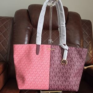 Michael Kors Two-Tone Pink and Brown Tote